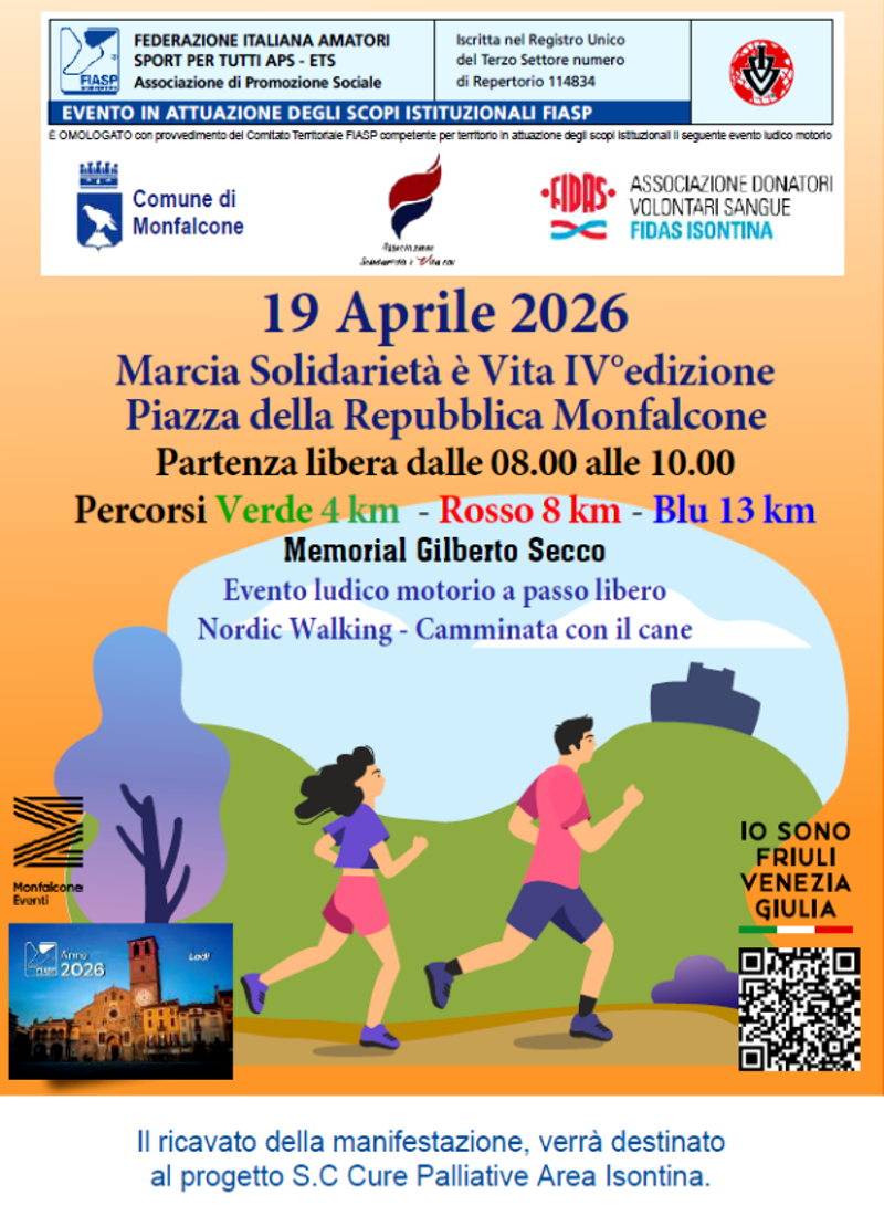 19 aprile 2026 Marcia Solidarietà è Vita Monfalcone